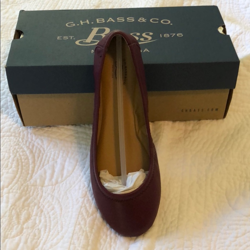 Bass Ballet Flat, Berry, 6M